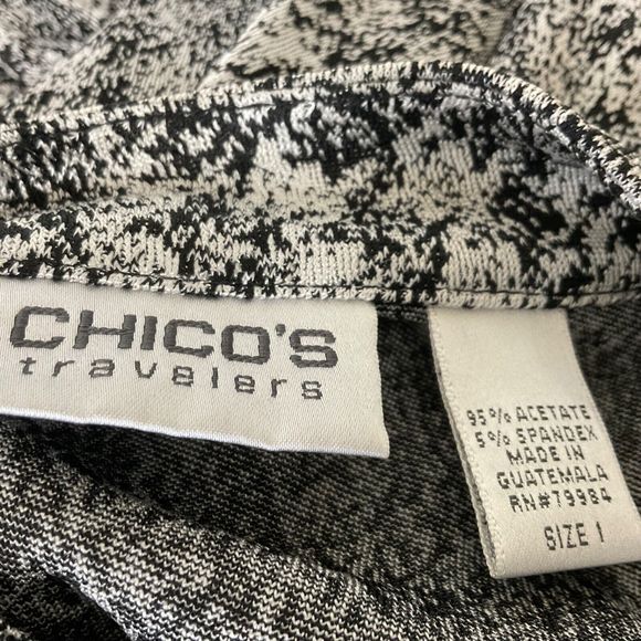 Chicos Travelers Jacket Women Medium Size 1 (8-10) Slinky Button Up w pockets - Picture 5 of 10